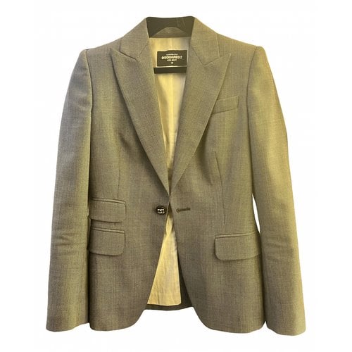 Pre-owned Dsquared2 Wool Blazer In Grey