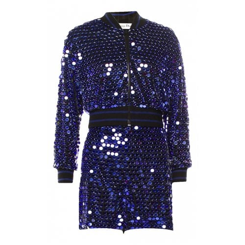 Pre-owned Dior Glitter Suit Jacket In Blue
