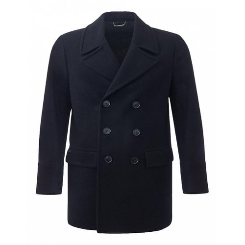 Pre-owned Dolce & Gabbana Wool Peacoat In Blue