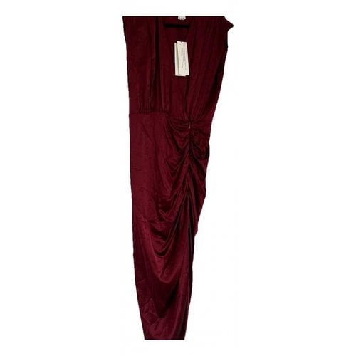 Pre-owned Veronica Beard Silk Mid-length Dress In Burgundy