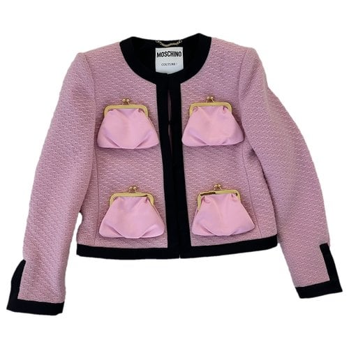 Pre-owned Moschino Wool Short Vest In Pink