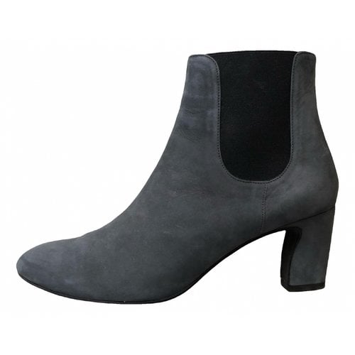 Pre-owned Opening Ceremony Leather Ankle Boots In Grey