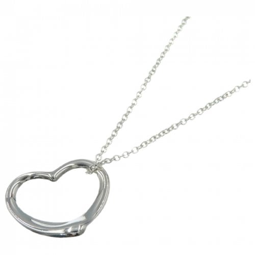 Pre-owned Tiffany & Co Open Heart Silver Necklace