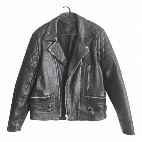 Pre-owned American Vintage Leather Jacket In Black