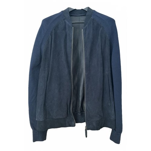 Pre-owned Giorgio Armani Leather Vest In Blue