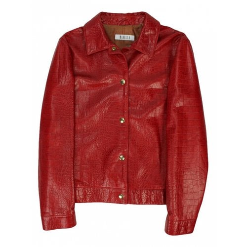 Pre-owned Marella Leather Short Vest In Red
