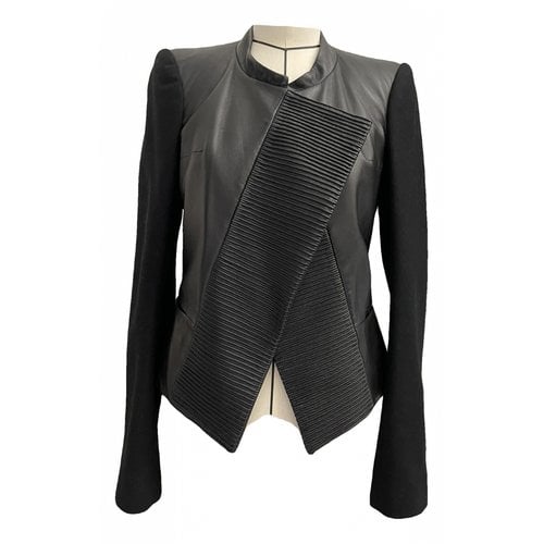 Pre-owned Rue Du Mail Leather Jacket In Black