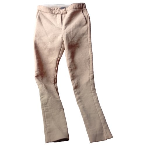 Pre-owned Fendi Wool Straight Pants In Beige