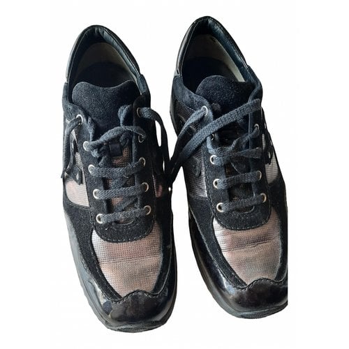 Pre-owned Hogan Patent Leather Trainers In Black