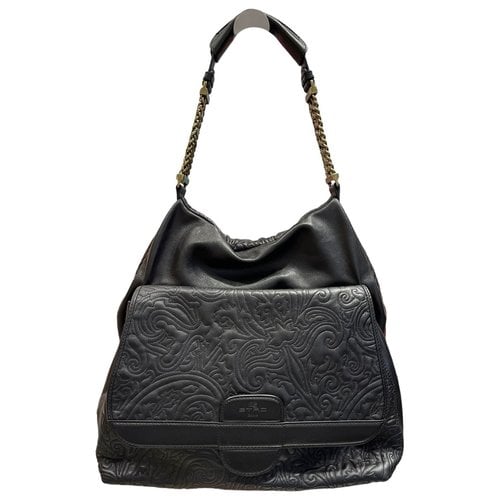 Pre-owned Etro Leather Handbag In Black