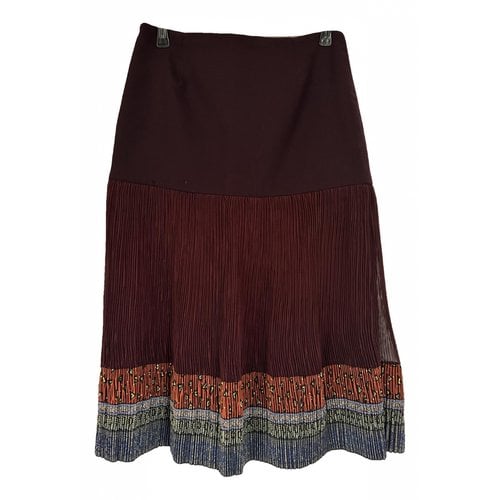 Pre-owned Etro Wool Mid-length Skirt In Burgundy