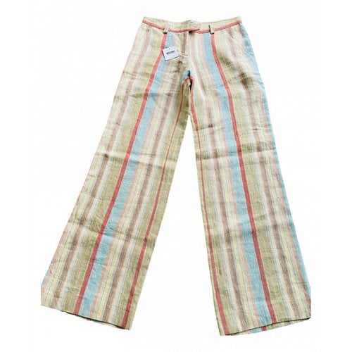 Pre-owned Moschino Cheap And Chic Linen Large Pants In Multicolour