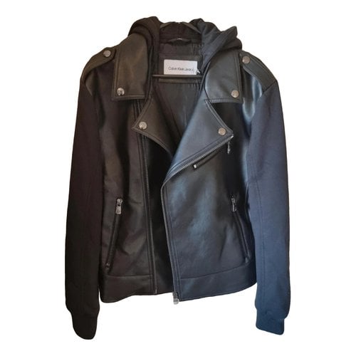 Pre-owned Calvin Klein Jeans Est.1978 Leather Vest In Black