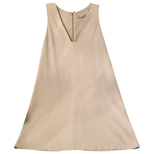 Pre-owned Alice And Olivia Mini Dress In Beige