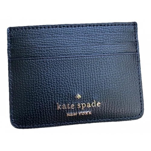 Pre-owned Kate Spade Leather Card Wallet In Black