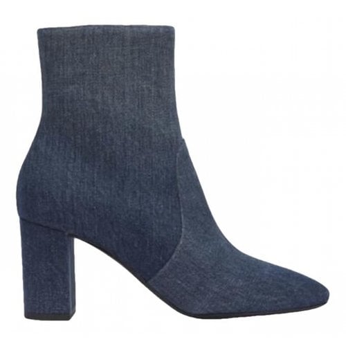 Pre-owned Saint Laurent Cloth Boots In Blue