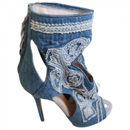 Pre-owned Ermanno Scervino Cloth Heels In Blue