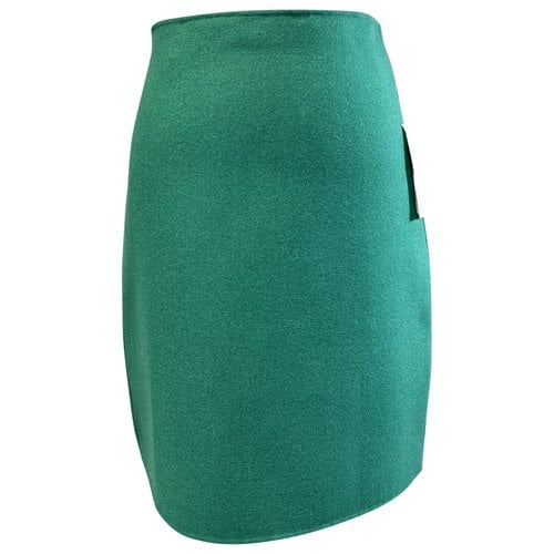 Pre-owned Max Mara Wool Mini Skirt In Green