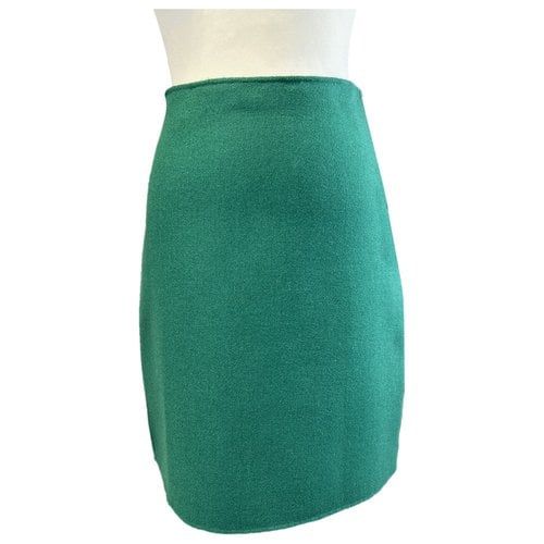 Pre-owned Max Mara Wool Mini Skirt In Green
