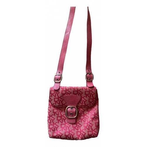 Pre-owned Dkny Cloth Travel Bag In Pink