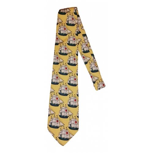 Pre-owned Moschino Silk Tie In Yellow