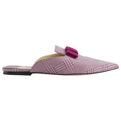 Pre-owned Jimmy Choo Cloth Mules & Clogs In Purple
