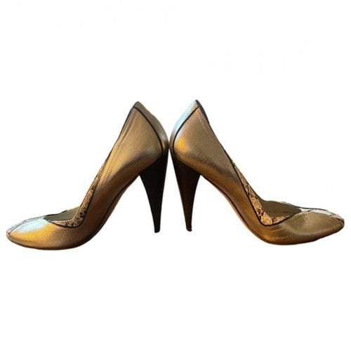 Pre-owned Nicholas K Leather Heels In Gold