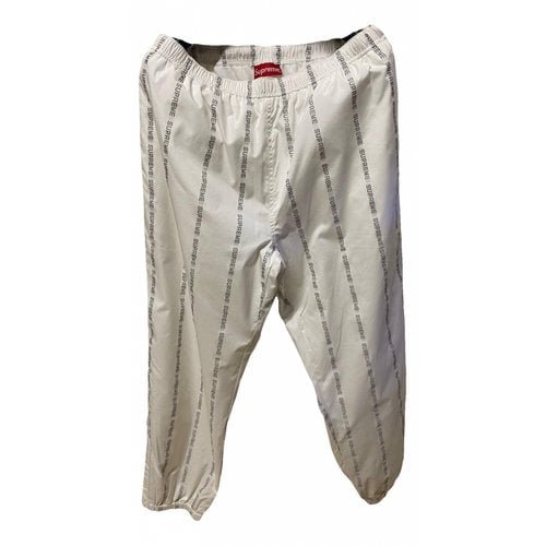 Pre-owned Supreme Trousers In White