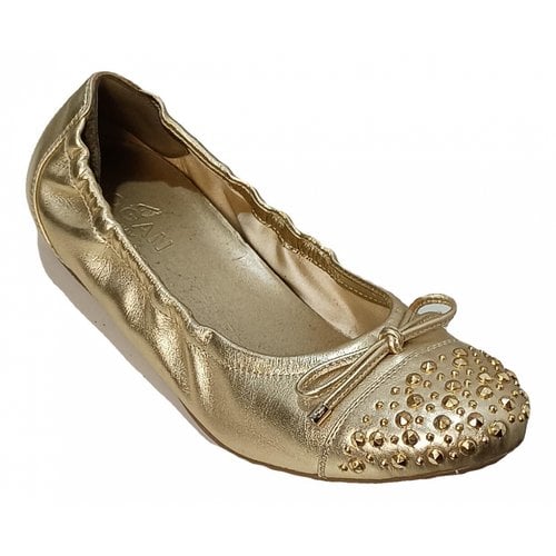 Pre-owned Hogan Leather Ballet Flats In Yellow