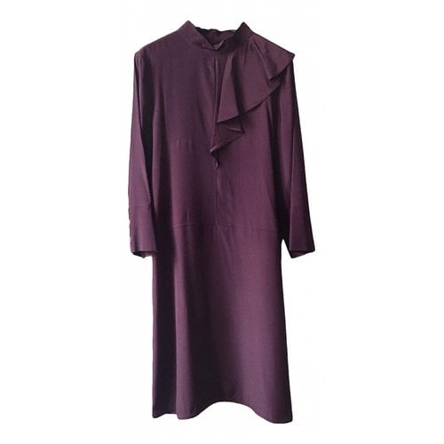 Pre-owned Marni Silk Dress In Burgundy