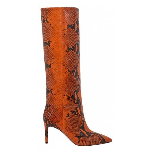 Pre-owned Paris Texas Leather Boots In Orange
