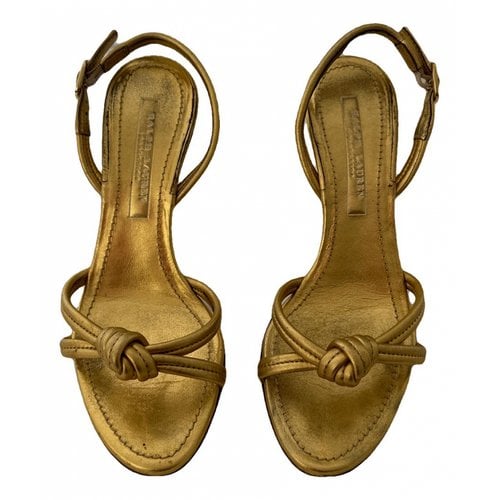 Pre-owned Ralph Lauren Leather Heels In Gold