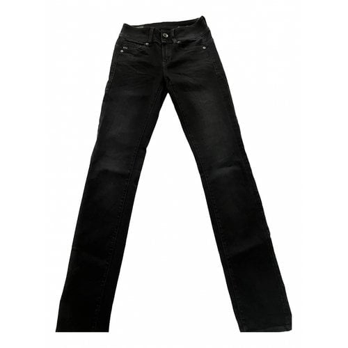 Pre-owned G-star Raw Straight Jeans In Black
