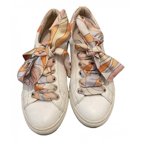 Pre-owned Emilio Pucci Leather Trainers In White