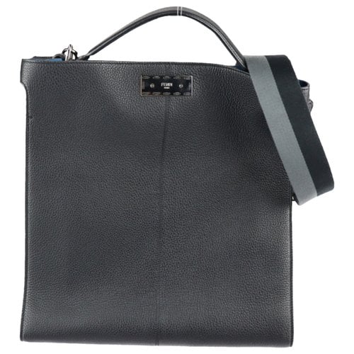 Pre-owned Fendi Peekaboo Leather Handbag In Black