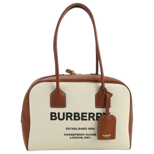 Pre-owned Burberry Cloth Handbag In Ecru
