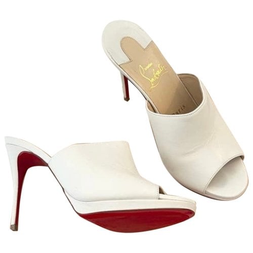 Pre-owned Christian Louboutin Leather Heels In White