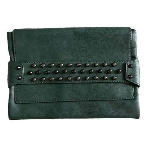 Pre-owned Max & Co Leather Clutch Bag In Green