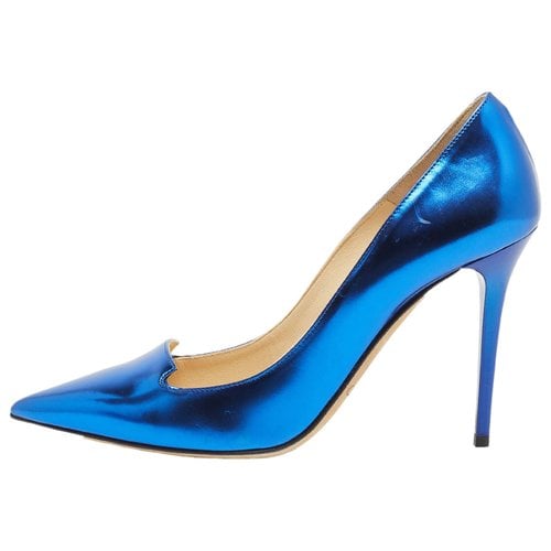 Pre-owned Jimmy Choo Patent Leather Heels In Blue