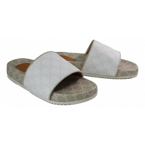Pre-owned Gucci Cloth Sandals In White
