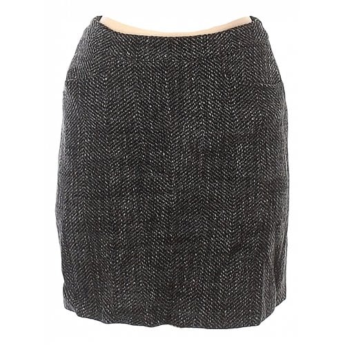 Pre-owned Max Mara Tweed Mini Skirt In Grey