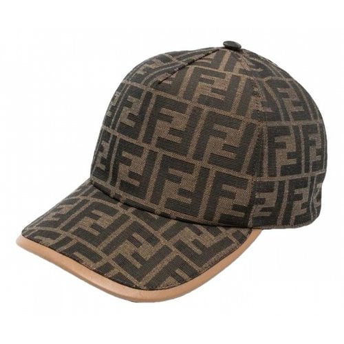 Pre-owned Fendi Leather Cap In Brown