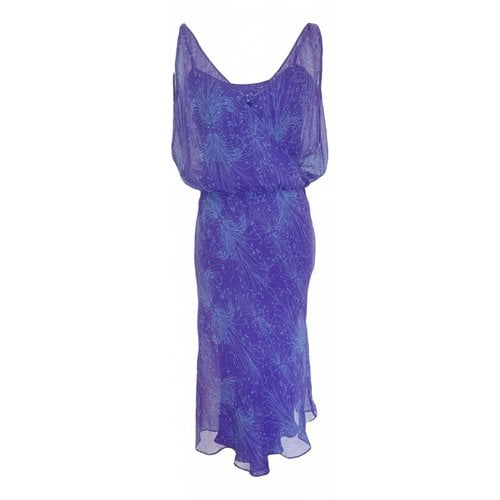 Pre-owned Diane Von Furstenberg Silk Mid-length Dress In Purple