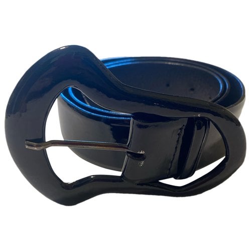 Pre-owned Orciani Patent Leather Belt In Black