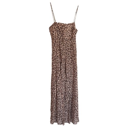 Pre-owned Zimmermann Linen Maxi Dress In Brown