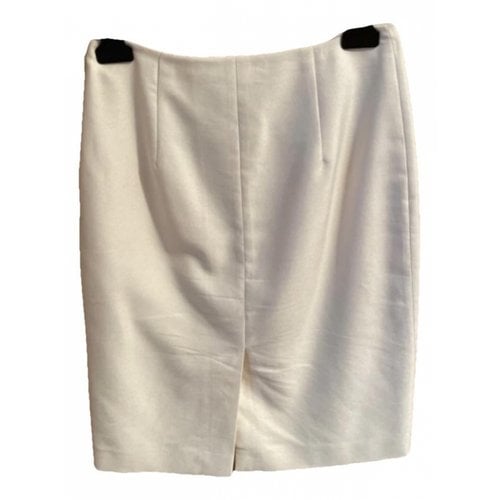 Pre-owned Prada Linen Mid-length Skirt In White