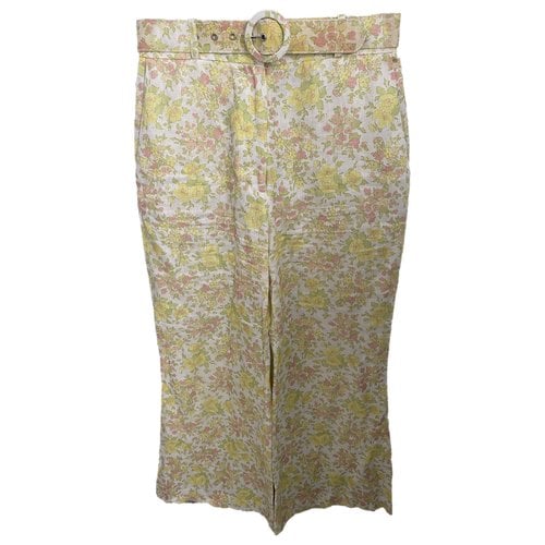 Pre-owned Zimmermann Linen Large Pants In Multicolour
