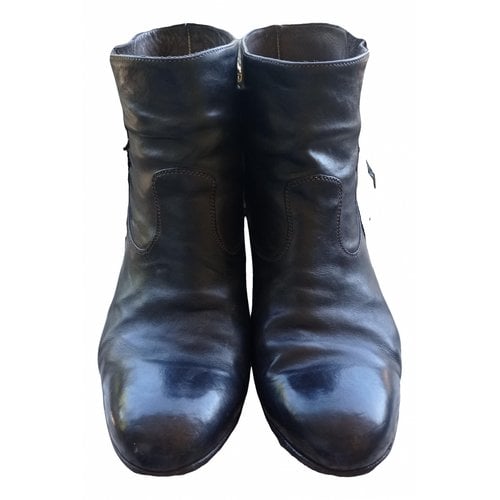 Pre-owned Alberto Fasciani Leather Biker Boots In Brown