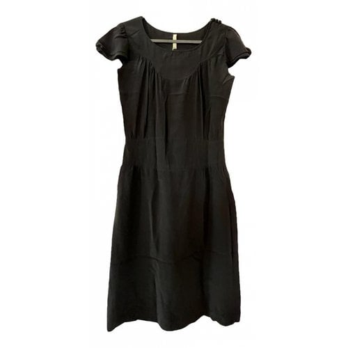 Pre-owned Iro Silk Mid-length Dress In Black