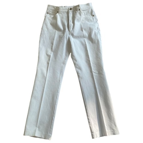 Pre-owned Escada Straight Pants In White